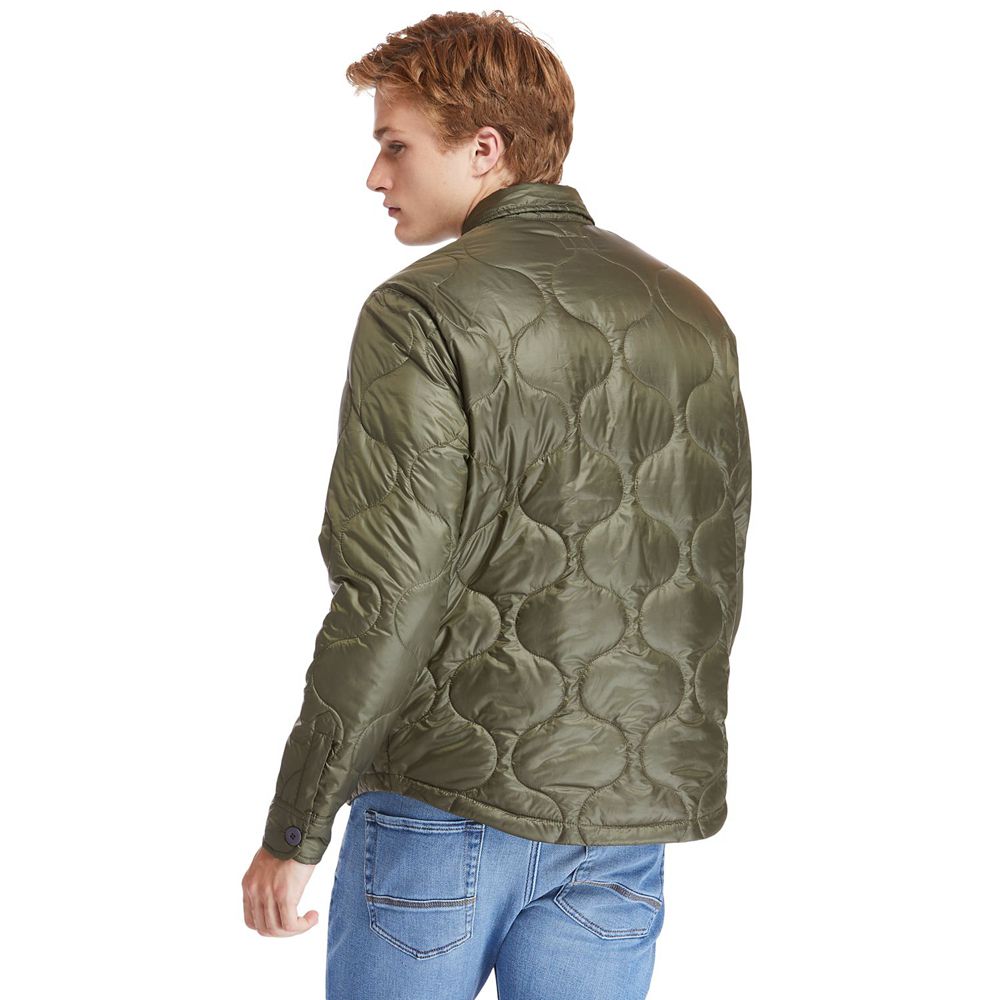Jaqueta Masculino - Timberland Heritage Long-Sleeve Onion-Quilted Shirt - DZMRF7065 - Verde Oliva